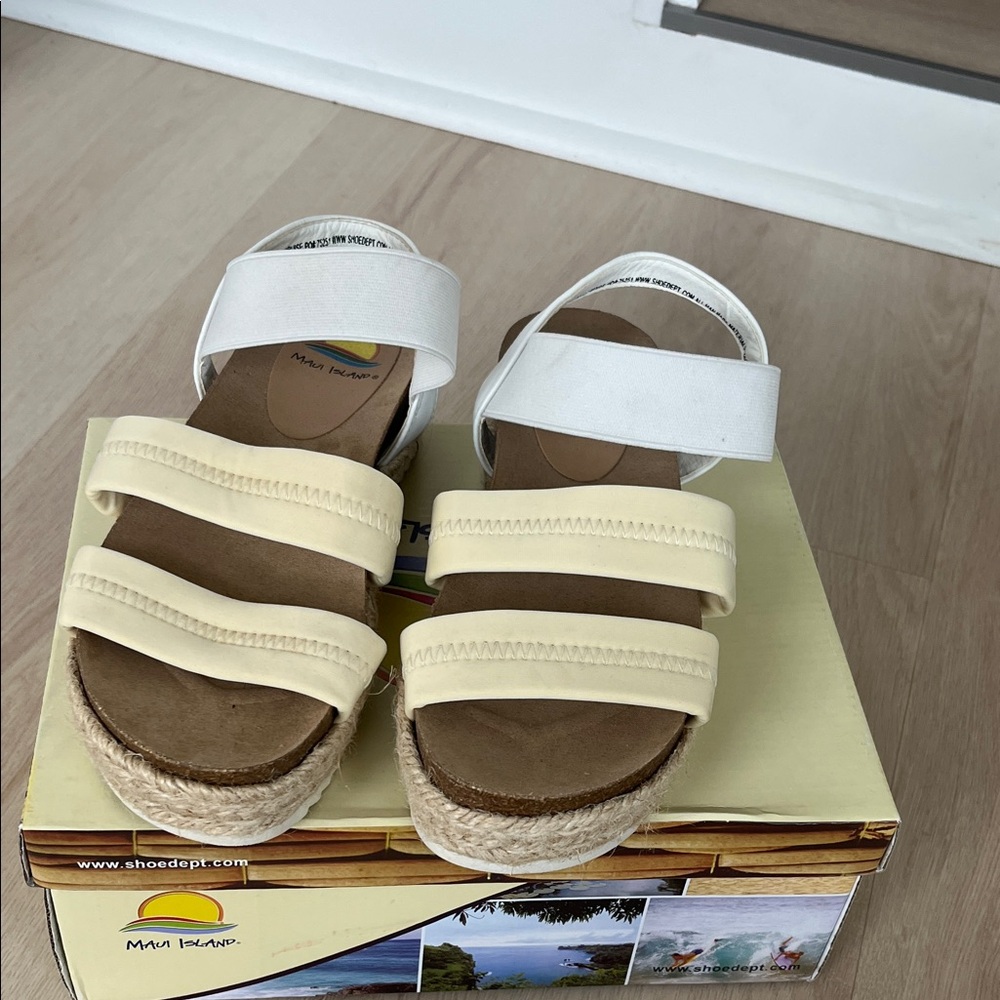 Cream and White Sandals